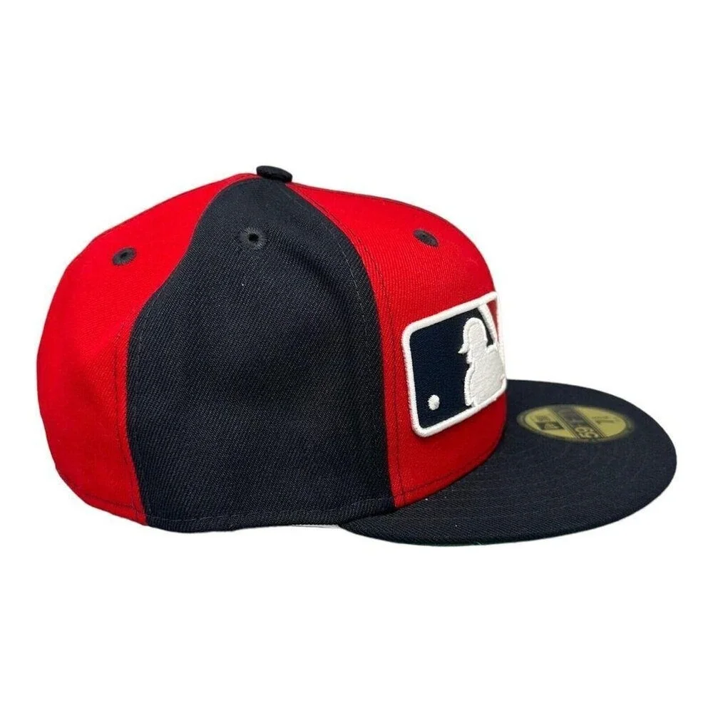 New Era 59FIFTY Atlanta Braves Split Navy Red Fitted Hat MLB Cap Men's Sz 7 3/4